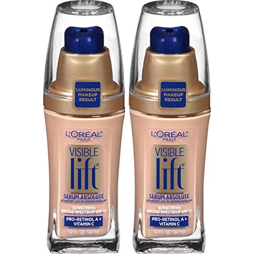 L'Oreal Paris Cosmetics Visible Lift Serum Absolute Foundation, Nude Beige, 1 Fl Oz (2 Count)