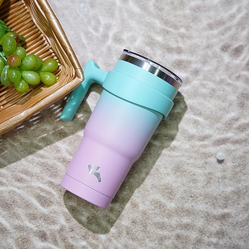 Image of Konokyo 20 oz Tumbler with Handle and Straw, Insulated Travel Mug