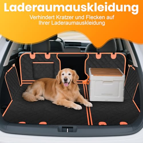 CIYYFVA Hund Autositzbezug Rückbank, 600D Wasserdicht & Kratzfest Hundedecke Auto mit Seitenschutz und Sichtfenster, Universal Autoschondecke Hund rücksitz, Hunde Autodecke