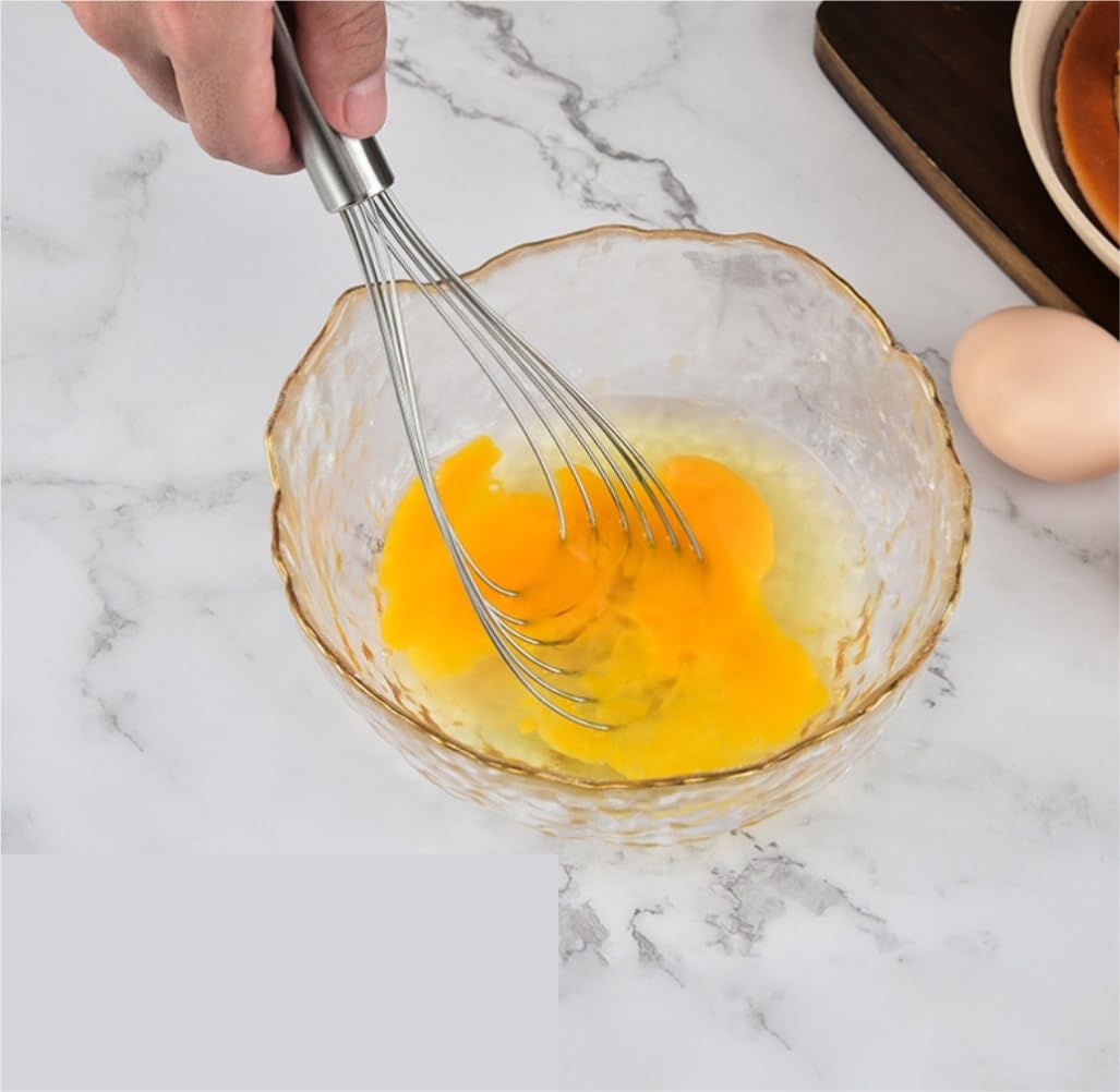 Batidor Varillas Cocina Batidor De Huevos De Acero Inoxidable En Forma De Abanico, Herramienta For Hornear, Varilla Agitadora Manual Multifunción Barillas Batir Batidor De Huevo(6.8x26.7cm)