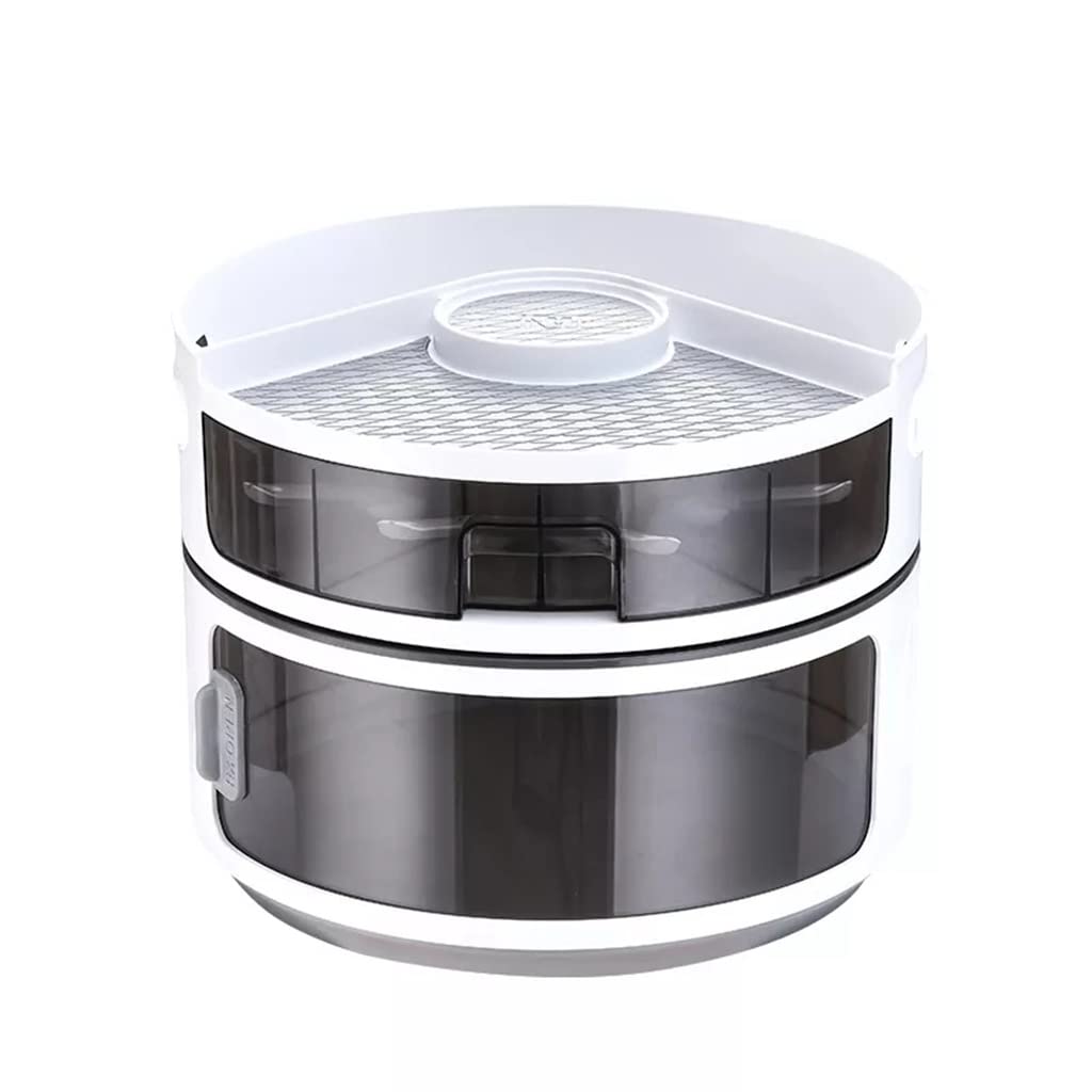 IANSHFKN Rotating Kitchen Seasoning Rack Vinegar Soy Sauce Bottle Storage Multi-layer Condiment Sorting Box