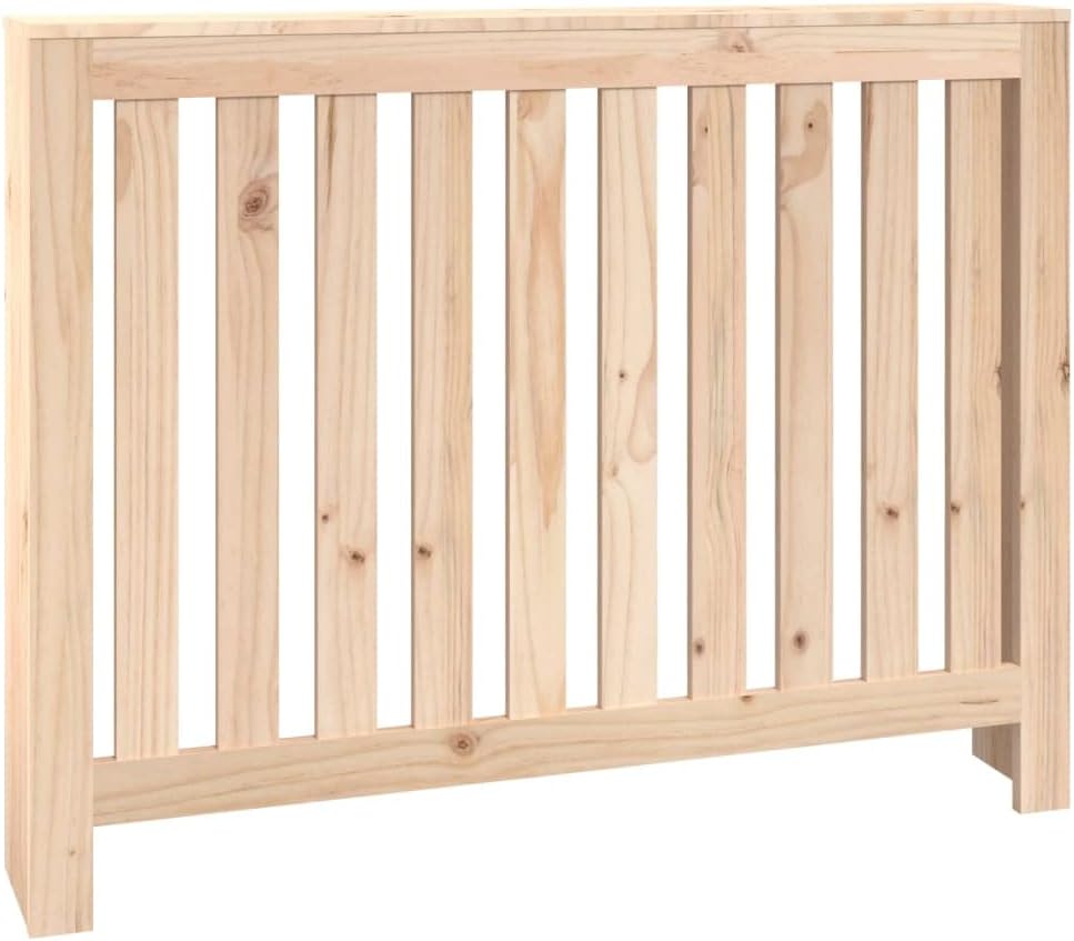Solid Pine Wood Radiator Cover, 42.7"x7.5"x33.1" Heater Cabinet with Shelf, Modern Slat Design for Home Heating