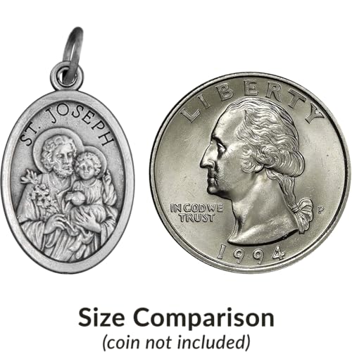 St. Joseph Medals 1" - 100 Count Bulk Pack, Catholic Patron Saint of Fathers, Workers, Men, Dads, Catholic Gifts for Evangelization, School and Church.4