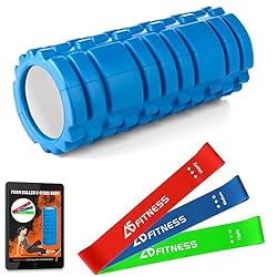 Foam Roller Blue with 3 Resistance Level Bands