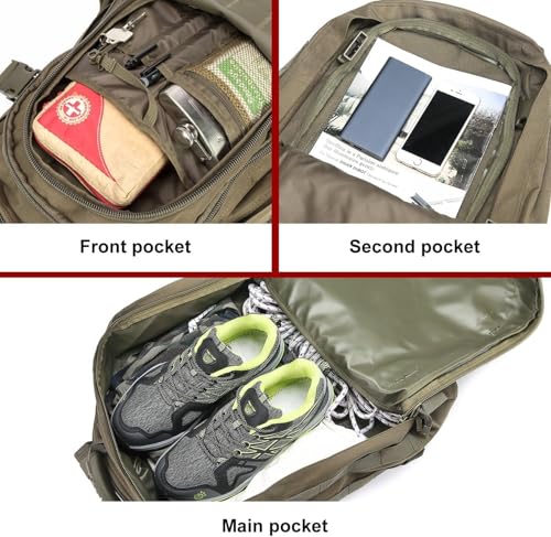 Large Tactical Expandable Backpack 39L-64L Military Bug Out Bag With Waist Strap4