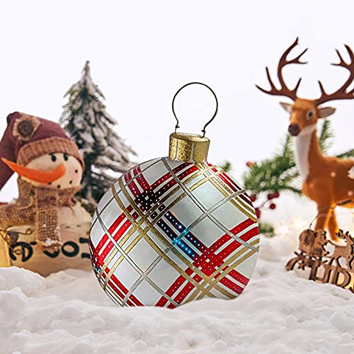 GBSELL Outdoor Christmas Inflatable Decorations Balls with Pump, 23.6 Inch Giant Christmas Inflatable Decorated Balls, Christmas Inflatable Balls for Home Outdoor Christmas Decor (B)