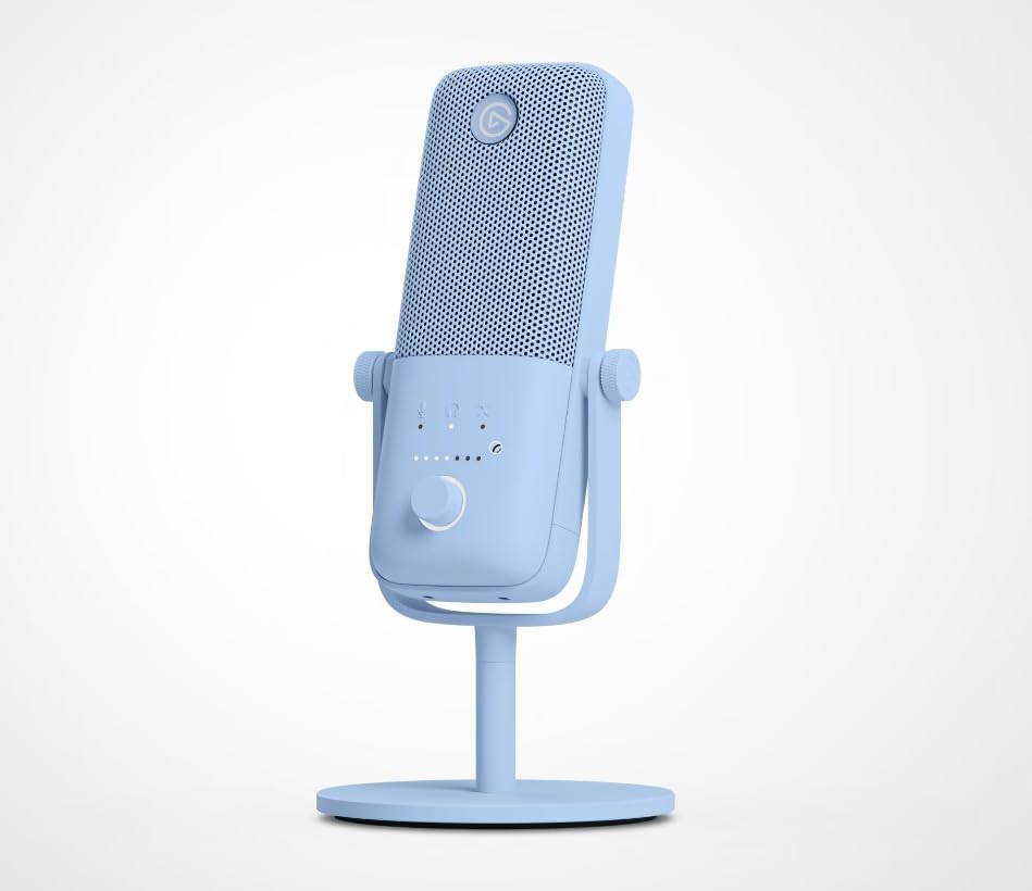 Elgato Wave:3 - USB Condenser Microphone and Digital Mixer for Streaming, Recording, Podcasting - Clipguard, Capacitive Mute, Plug & Play for PC/Mac - Glacier Ice (Renewed)