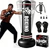 Qoosea Sacco da Boxe per Adulti, 190 cm Stabile Pungiball Adulti Gonfiabile con Guantoni da Boxe, Sacchi da Boxe Gonfiabile per Pratica di Taekwondo Muay Thai Karate MMA Fitness