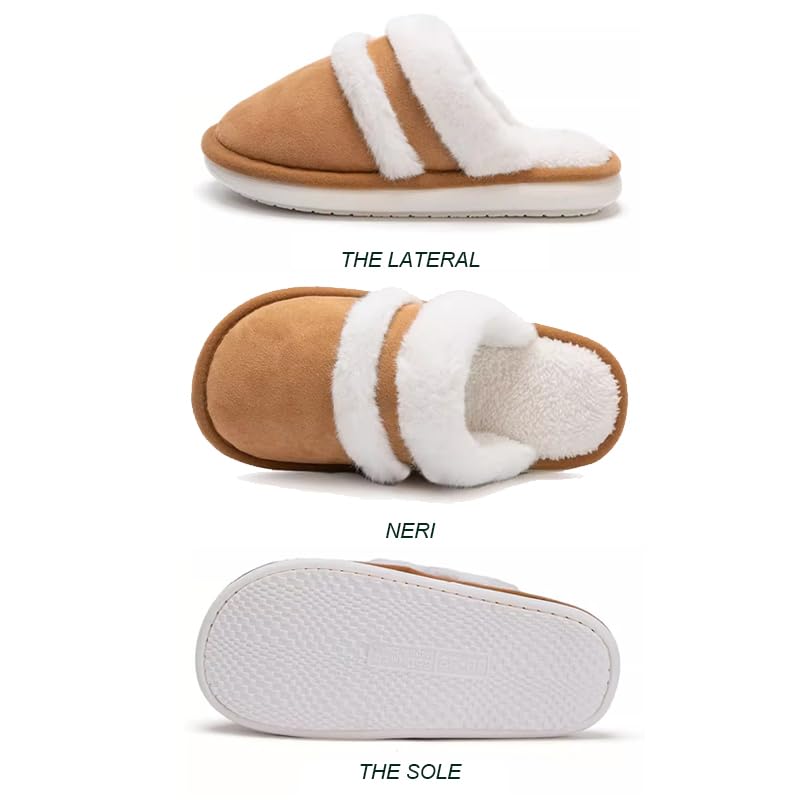 BEDAW Casa Calde Pantofole di Peluche, Pantofole di Cotone con La Salsa Spessa, Sneaker Interne Calde Invernali