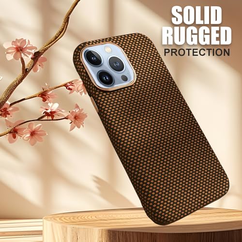 Image of AIBEX Aramid Fiber MagSafe Case Compatible for Apple iPhone 13 Pro| Slim Protective Back Cover with Built-in Magnets| Wireless Charging Support| Camera Ring Stand| Shockproof with Air Guard Corners