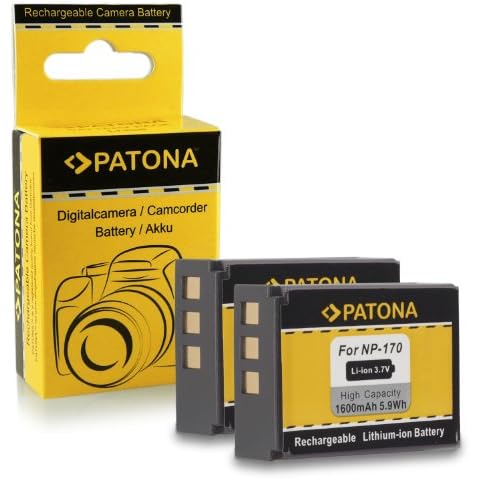 PATONA 2X Akku NP-170 Kompatibel mit Medion Life MD86423 Aiptek CB-170 AHD 2 H23 Cover