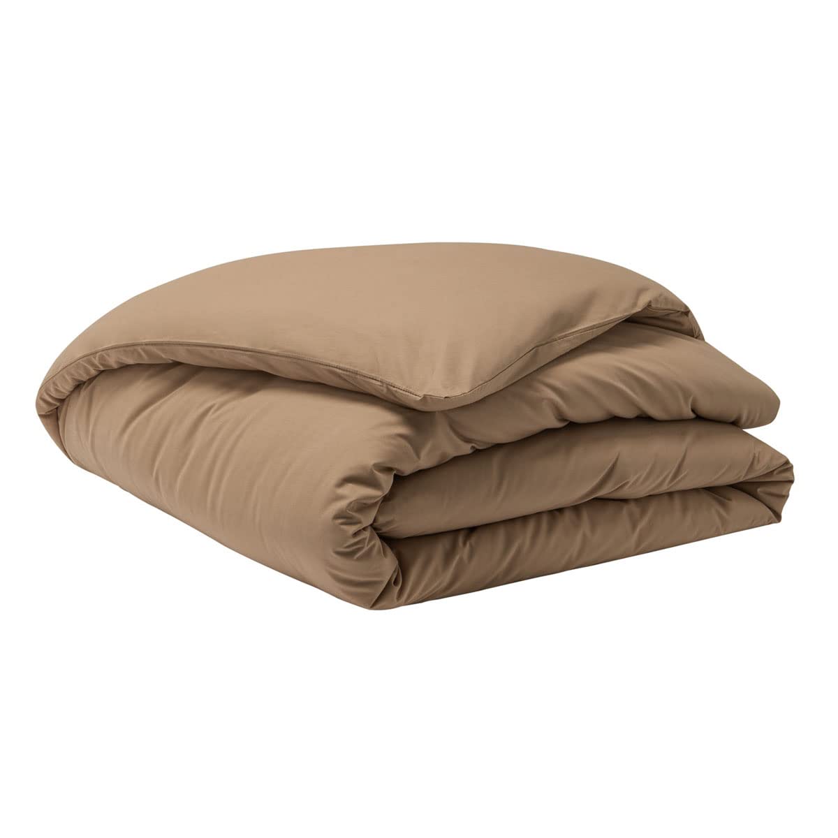 Essix Royal Line Plain Cotton Percale Duvet Cover 140 x 200 cm, Beige - Image 2