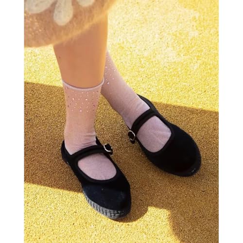 Velvet Mary Janes Women Red Ballet Flats Fall 2024 Y2k Shoes Burgundy Flat Shoes Suede Mary Jane Flats2