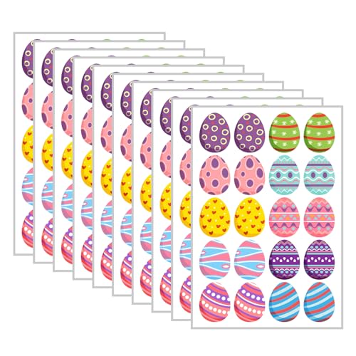 200 Pcs Easter Stickers, Easter Eggs Stickers Easter Stickers Bulk Happy Easter Sticker Easter Egg Stickers for Kids Easter Stickers for Cards Easter...