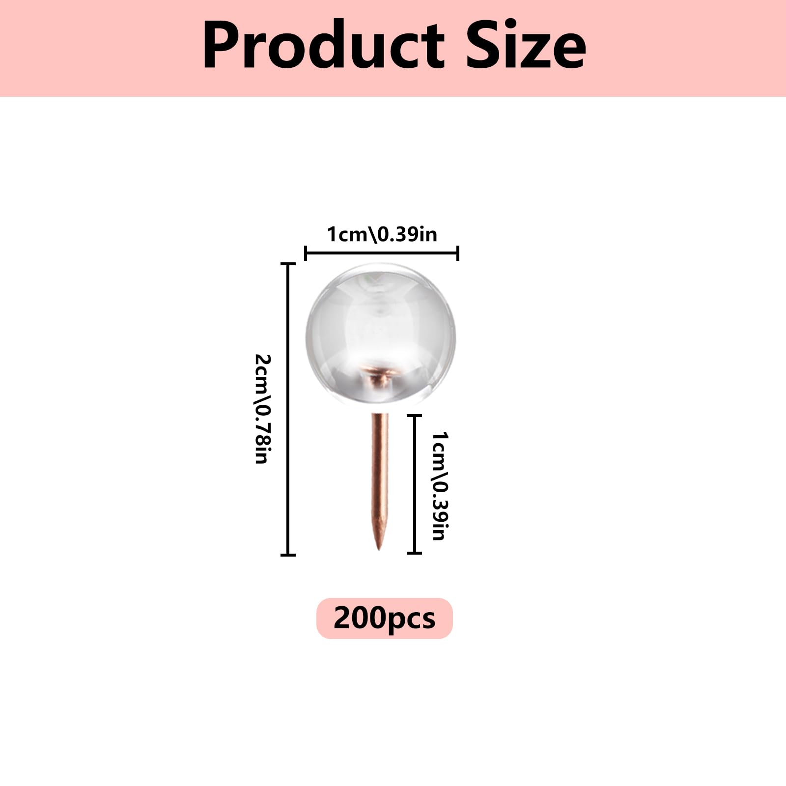 200 Pz Puntine Per Lavagna Sughero, 20 Mm Puntine Da Disegno Con