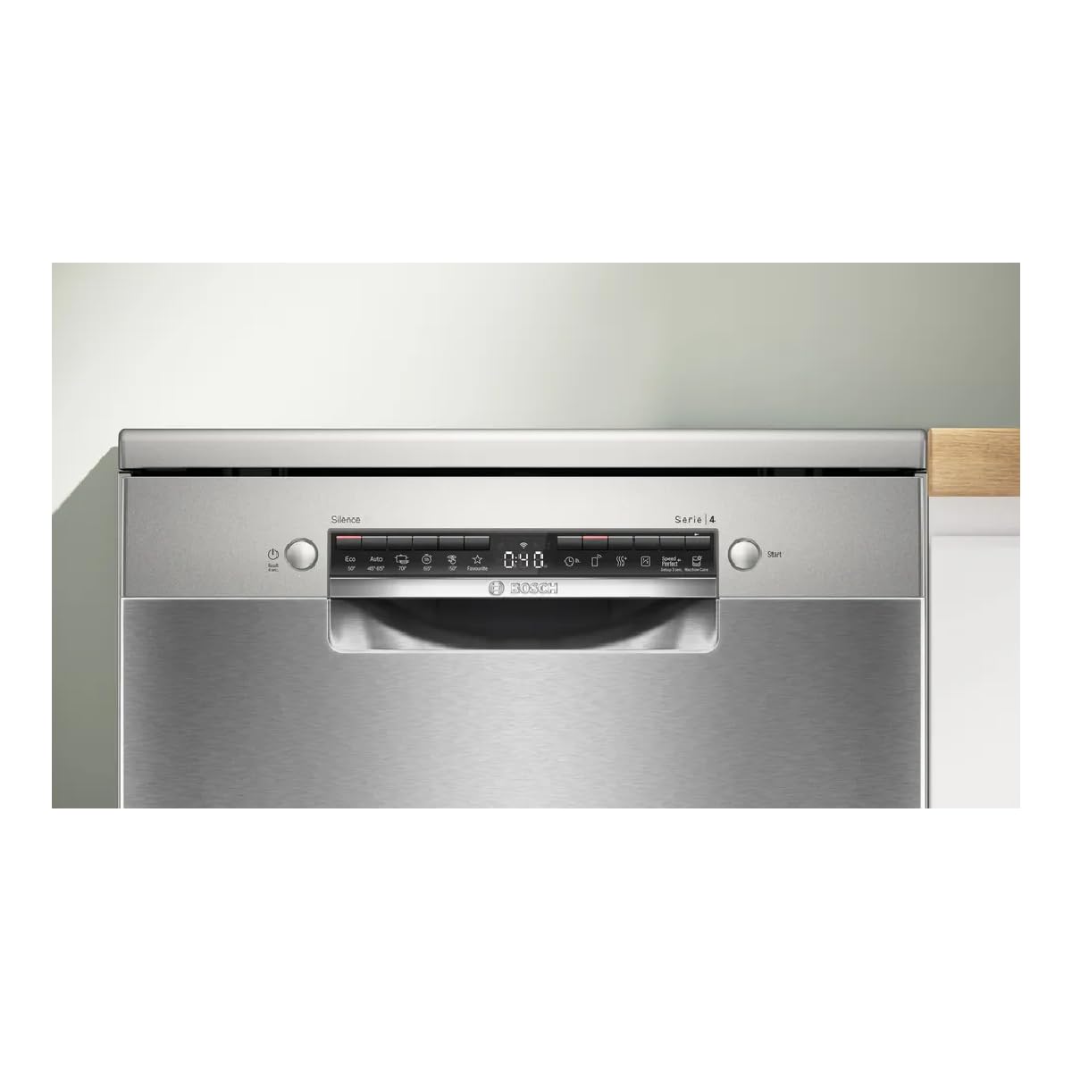 Bosch - Lavastoviglie senza installazione, 60 cm. di larghezza, serie 4, Home Connect, AquaStop, Acciaio, SMS4HTI03E