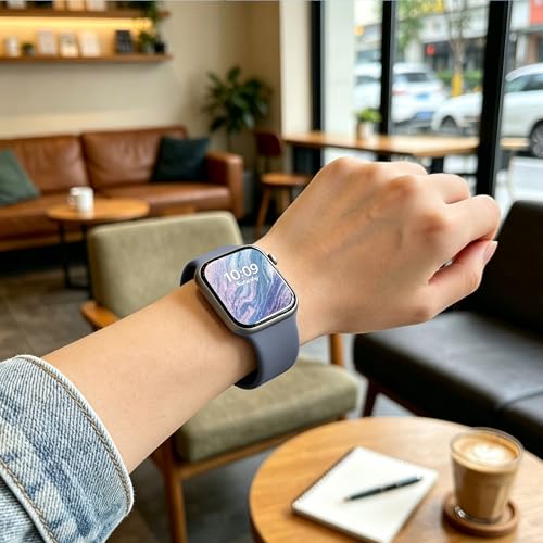 Image of Sport Bands Compatible with Apple Watch Band Women Men 40mm 38mm 41mm 42mm 44mm 45mm 46mm 49mm ,Soft Wristband Waterproof Replacement Strap for iWatch Bands Series 11 10 9 8 7 6 5 4 3 2 1 SE Ultra Blue Gray