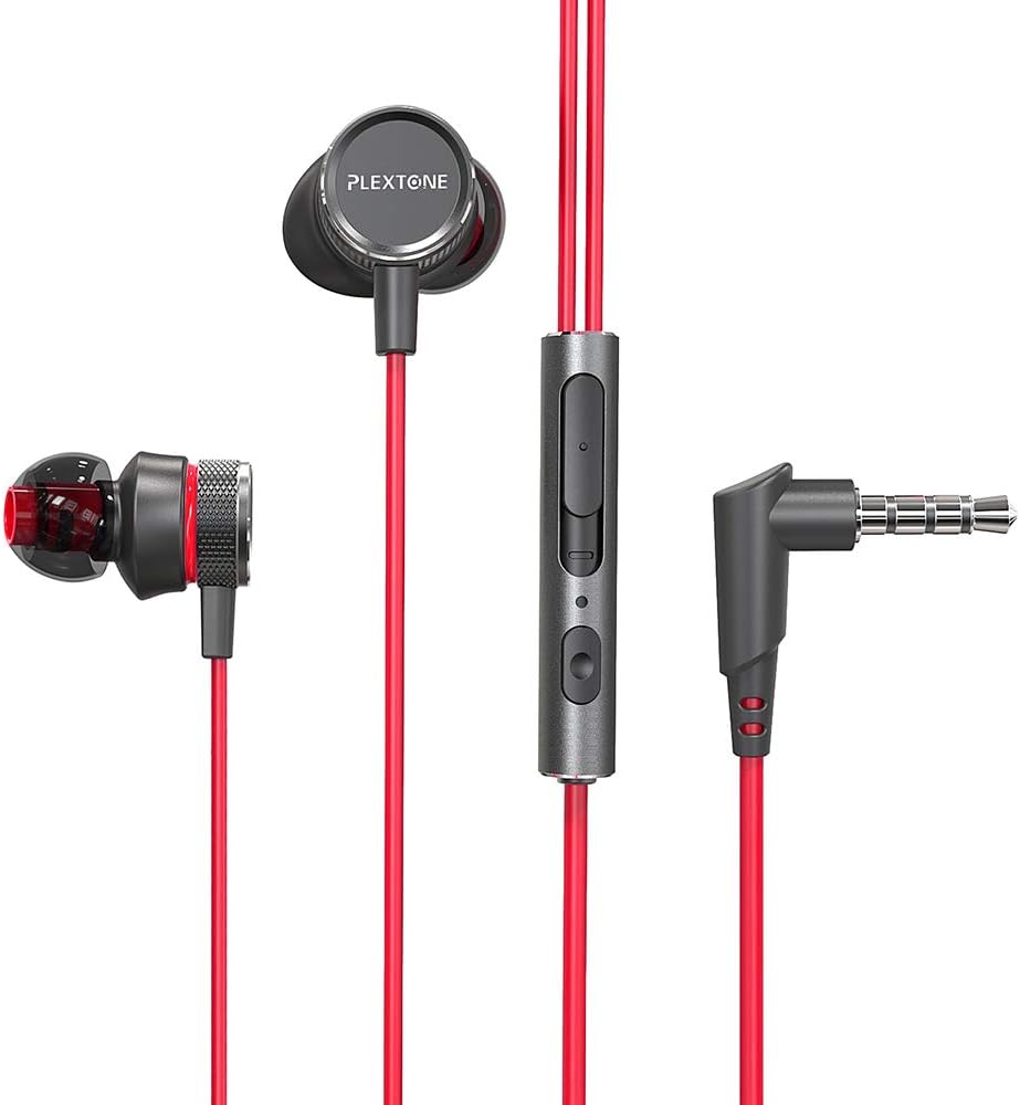 Gaming Earbuds,HD Enhanced Bass Wired in-Ear Headphones with Mic for Nintendo Switch, Xbox One, PS4, PC, Laptop, Cellphone with 3.5mm Jack,Volume Control and Audio Spliter .(Model G15)-Red