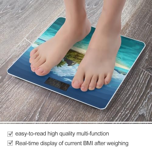 Balanza digital de baño con plataforma de vidrio templado 10x10 pulg miniatura 5