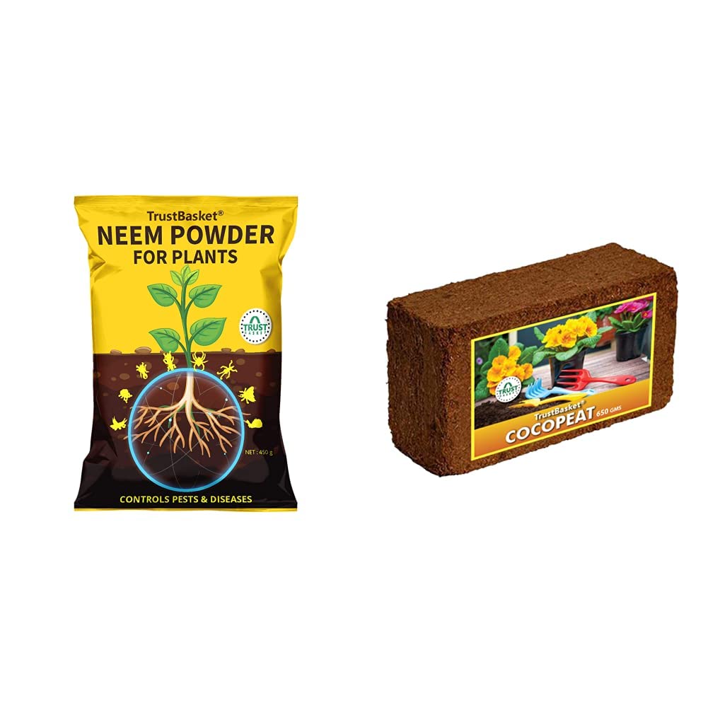 TrustBasket Neem Cake Powder Organic Fertilizer and Pest Repellent for Plants (450 GMS) & Cocopeat 650 GMS Block - Expands Upto 3 litres of Powder (B0BB5Y8TBR) Amazon Price History, Amazon Price Tracker