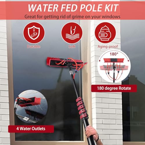 Pértiga extensible con suministro de agua para limpieza de ventanas y terrazas 3