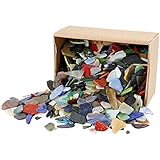 Inhalt: 2 kg Creativ 55548 Mosaike, Größe 15-60 mm, Stärke 5 mm, verschiedene Farben, sortierte Farben, 2 kg