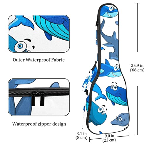 Housse pour ukulélé, dessin animé, requin, dauphin, bleu, noir, 10 mm, rembourrage épais en éponge de 53,3 cm, sac de… - Les Beatles, Paul McCartney, John Lennon, RIngo Starr, George Harrison Housse pour ukulélé, dessin animé, requin, dauphin, bleu, noir, 10 mm, rembourrage épais en éponge de 53,3 cm, sac de… – Image 5