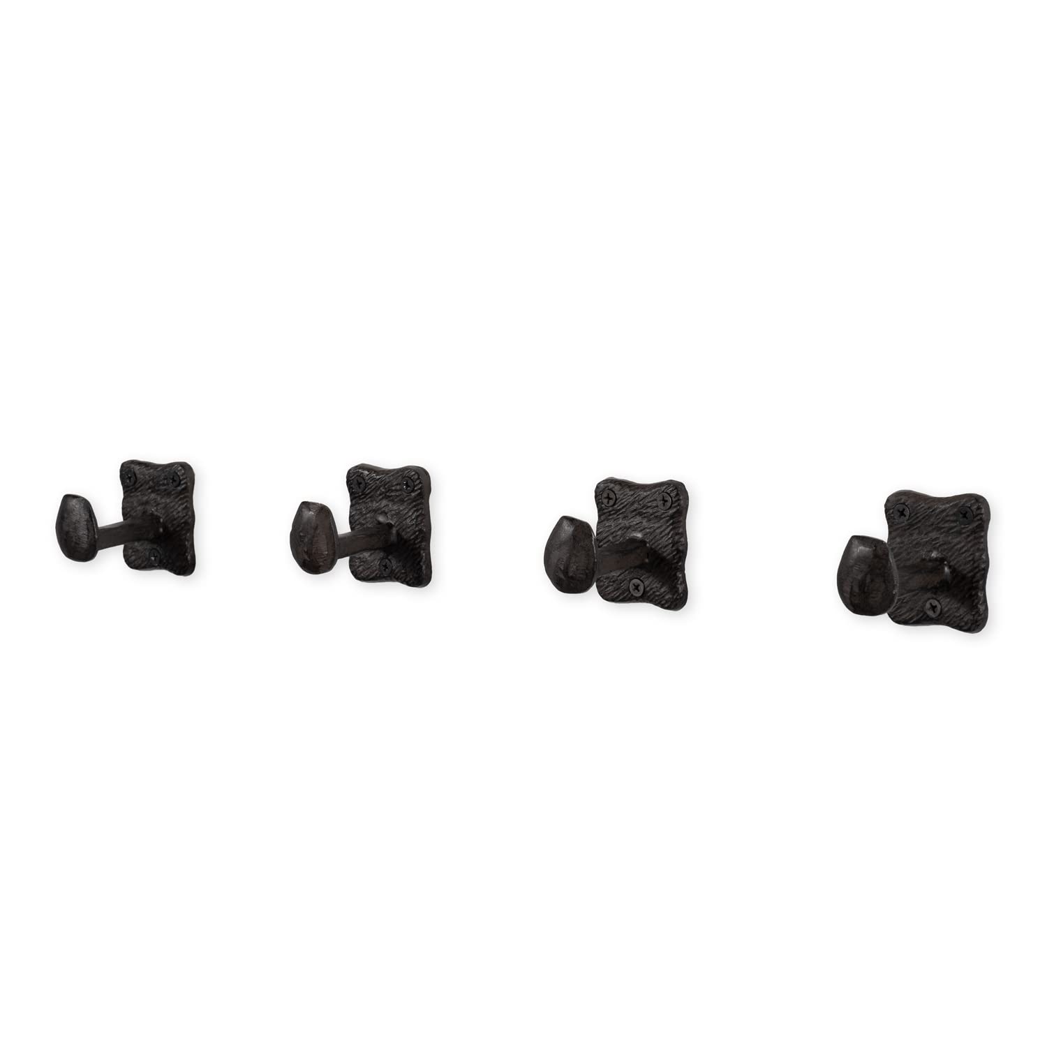 Rustic State Motris Wall Mount Cast Iron Hooks Coat Towel Bag Hat Hanger Multiuse Entryway Railroad Spike Rack Black Set of 4