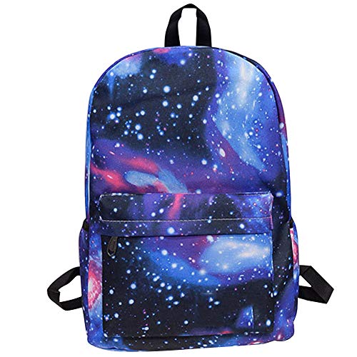 Gorgebuy Starry Sky Backpack - Canvas Satchel Galaxy Schoolbag Sports Bags - Knapsack Rucksack for Harajuku Boys and Girls (Starry Blue)