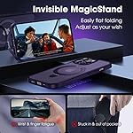 CASEKOO Designed for iPhone 14 Pro Max Case with Magnetic Invisible Stand [Military Drop Protection] [Compatible with MagSafe] Shockproof Slim Translucent Matte Promax Case 6.7 Inch, Purple - Image 3