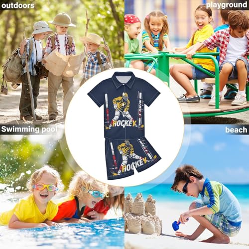 Image of Boccsty Ice Cream Drip Boy Summer Shorts Sets Hawaiian Toddler Boys T-Shirt & Pants 2 Pcs 3T-10T