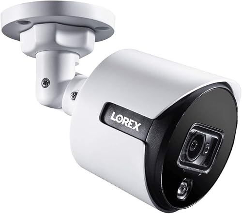 Lorex Cámara de seguridad analógica 4K para interiores y exteriores, cámara tipo bala adicional para sistema de vigilancia con cable, disuasión