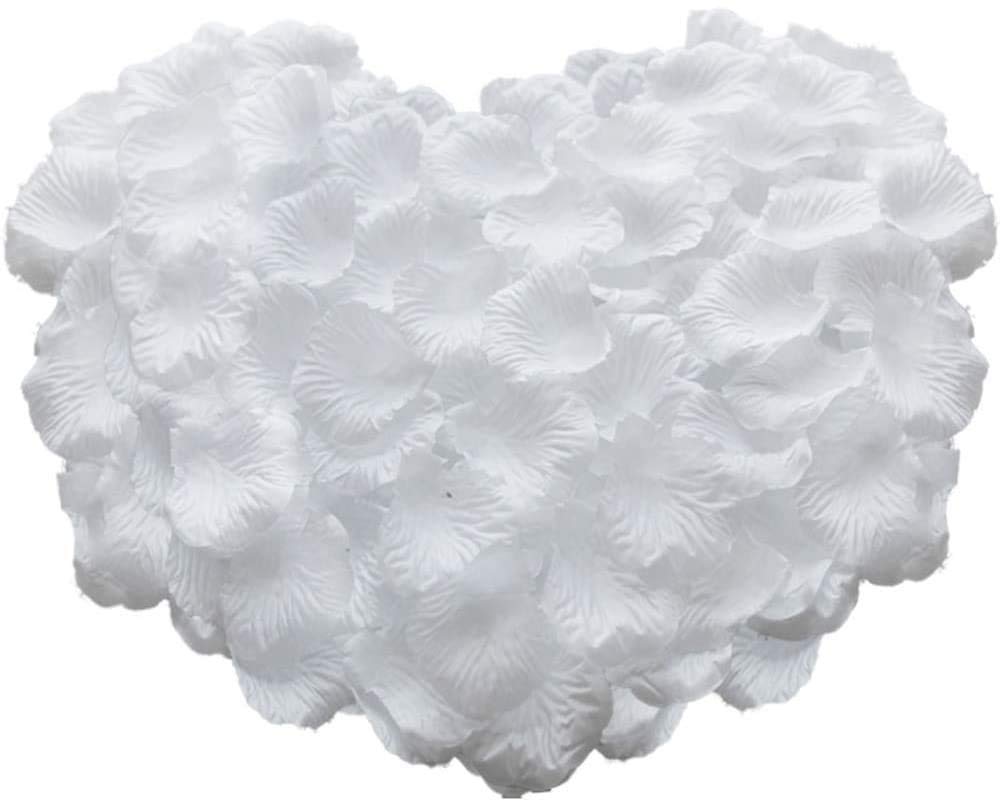 Shatchi 300Pcs White Silk Rose Petals Wedding Mothers Day Wedding Confetti Anniversary Table Decorations from B&Q