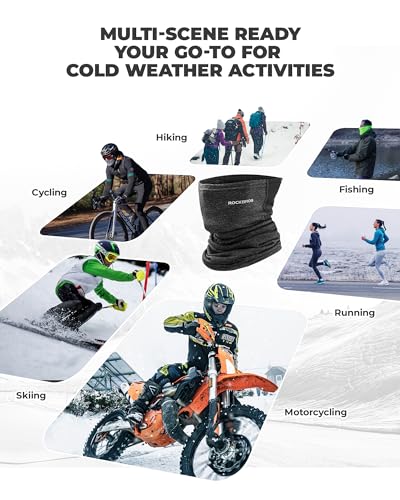 ROCKBROS Braga Cuello Moto Calentador de Cuello Térmica Pasamontañas de Invierno para Hombres Mujeres Bufanda de Ciclismo Esquí Senderismo Correr Deportes al Aire Libre - imagen 6