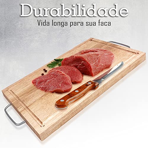 Kit 3 Tabuas de Corte em Madeira para Carne Churrasco Alves Legumes