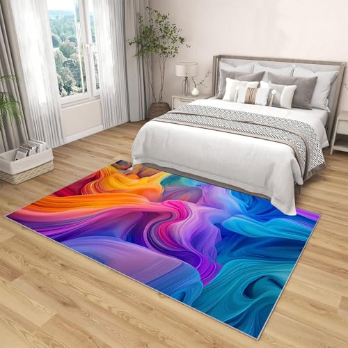 Tapis de salon style d'art abstrait paillasson intérieur doux lisse