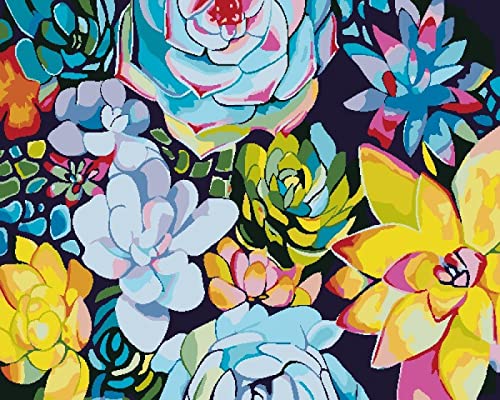 Peinture au diamant 5D fleurs colorées - Kit broderie strass complet 30x40 cm