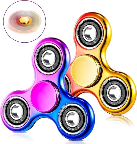 SCIONE 2 Piezas Fidget Spinner Arcoíris, Juguetes Sensoriales Anti Estrés para Manos, Regalos para Fiestas Infantiles, Relleno para Bolsitas de Cumpleaños, Ideal para Niños y Adultos
