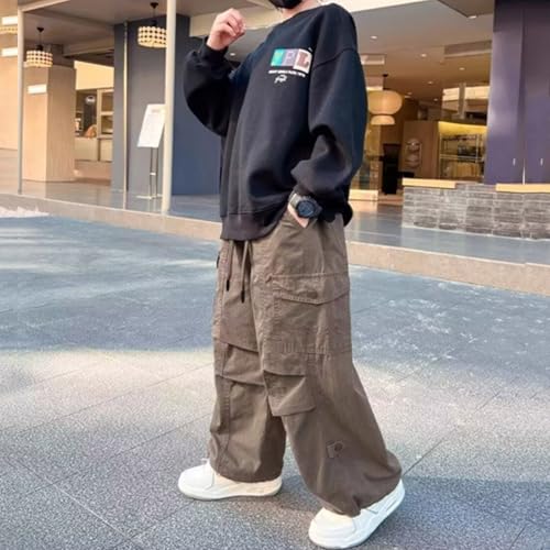 Boys Casual Cargo Pants with Drawstring Elastic Waist for Daily Wear and Outdoor Activities Perfect for Ages 4-122