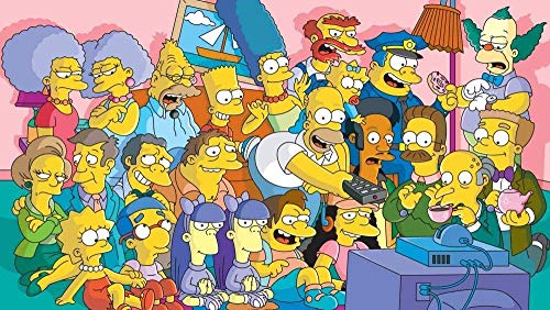 IGHSNZUH 1000 Piezas de Rompecabezas para Adultos Póster de la Familia Simpson Juegos de Rompecabezas para Niños para la Familia | Juego Educativo