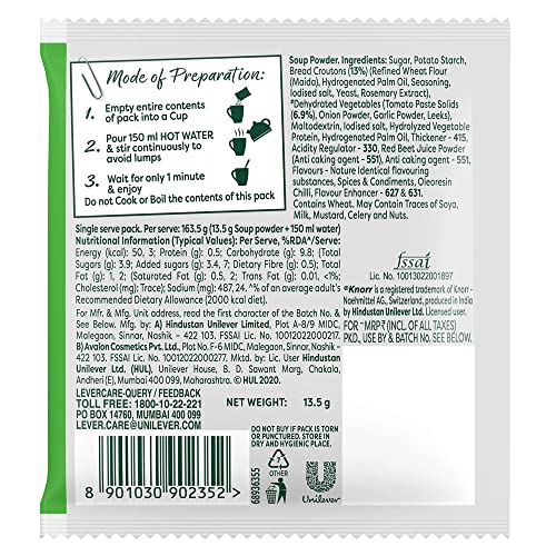 Image of Knorr Instant Tomato Chatpata soup 14.5g /14g /13.5g(weight may vary)| Cup a soup (Pack of 2)