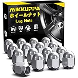 MIKKUPPA スバルに適用 車用ホイールナット M12 x P1.25 テーパー座60° 19HEX 長さ24.5 mm スチール製 塩霧72H 16個セット シルバー ラグナット