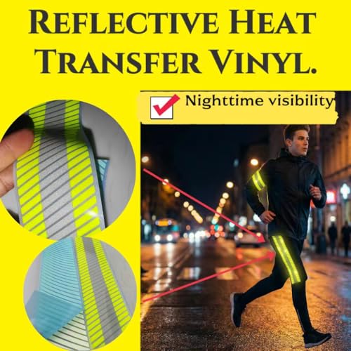 Ruban adhésif réfléchissant vinyle transfert chaleur jaune fluo 5m - 6