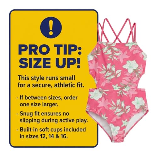 Image of Kanu Surf Girls' Beach Girl Sport Cut-Out One Piece Swimsuit