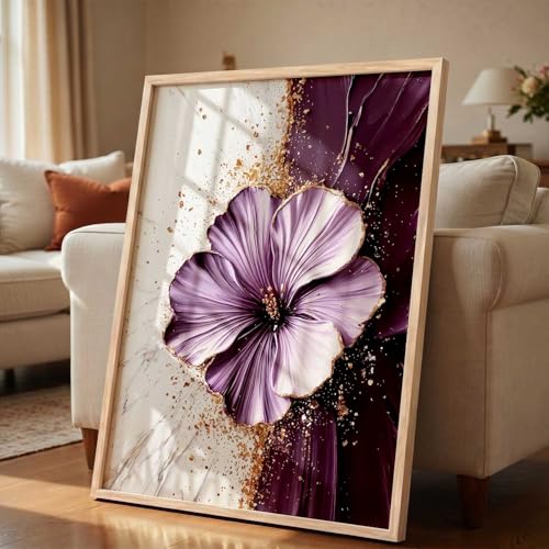 Image of kotart Aesthetic Floral Art Home Decoration Painting | Floral Paintings With Frame For Living Room Bed Room Hotel Wall Decor Digital Reprint (13x17 inch)
