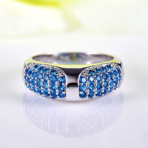 925 Sterling Silver Plated Cubic Zirconia Half Eternity Stackable Ring3