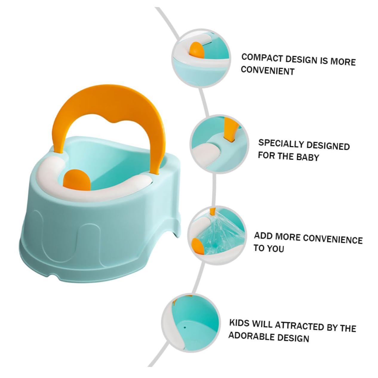 ORFOFE 1pieza Inodoro Infantil Portátil Lavabo Para Niño Niña Diseño Práctico y Ligero Para Viajes y Entrenamiento De Baño