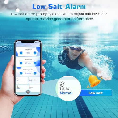 Smart Saltwater Pool Chlorinator System, Up to 12,000 Gallons Pool, Saltwater Chlorine Generator with Smart App Remote Control, Salt Chlorine Generating System with Smart Digital Panel