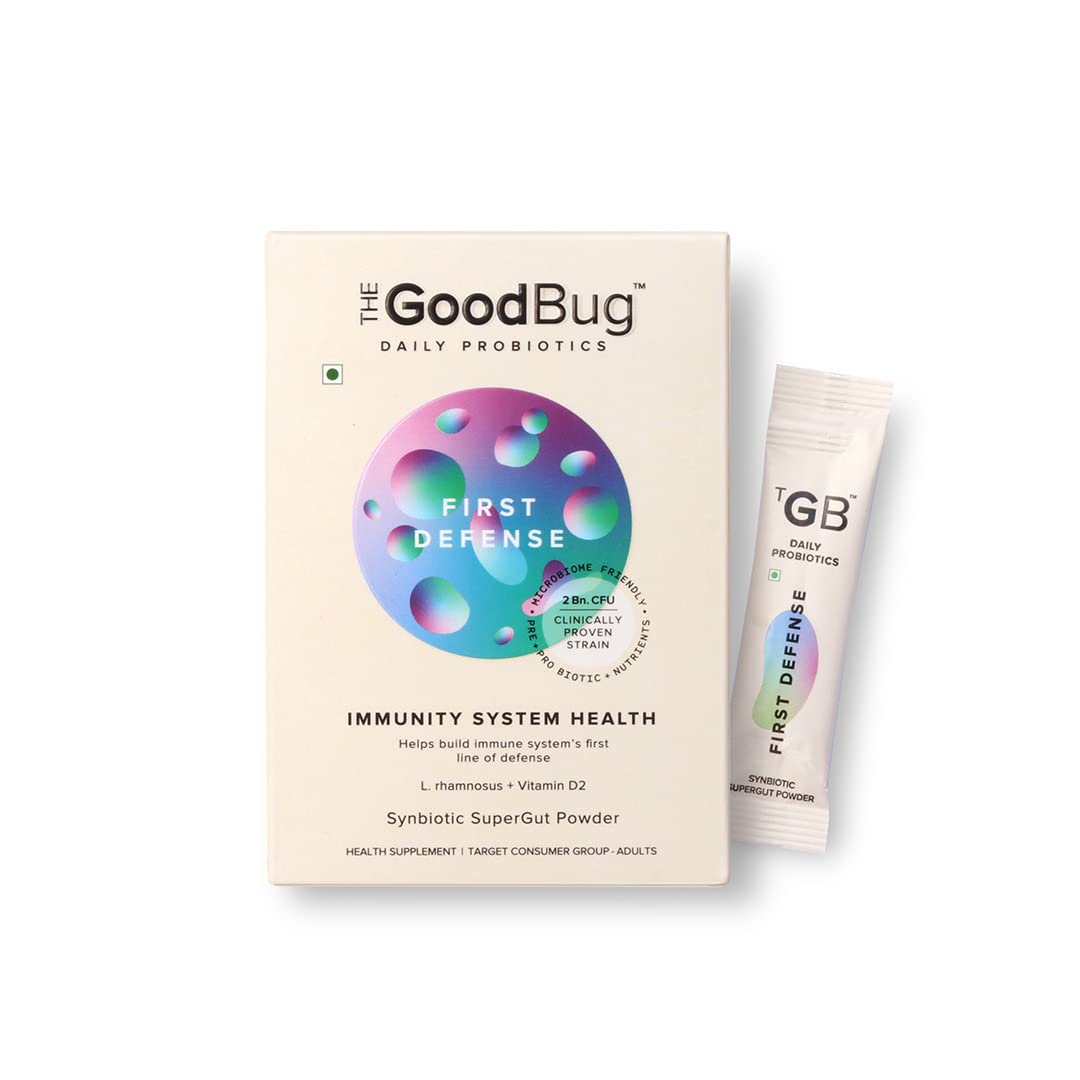 The Good Bug First Defense SuperGut Powder for Healthy Digestion | Immunity Booster Pre & Probiotic Supplement for Men & Women | 2 Billion CFU of Clinically Proven Strains | 15 Days Pack