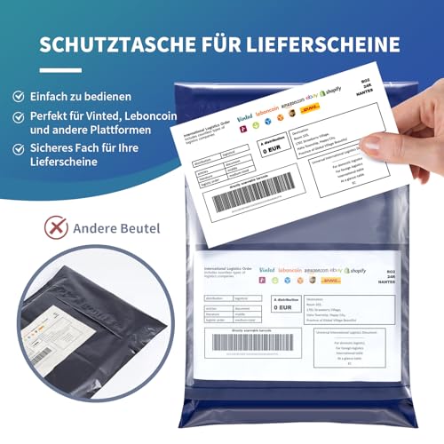 Wemk Versandtaschen, 30 Stück Versandtüten für Vinted, 30x45cm, Wasserdicht, Undurchsichtig, Abrasionsbeständig, Posttaschen, Logistik Verpackungen, Blau